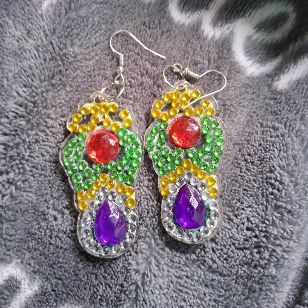Colorful Gemstone Dangle Earrings